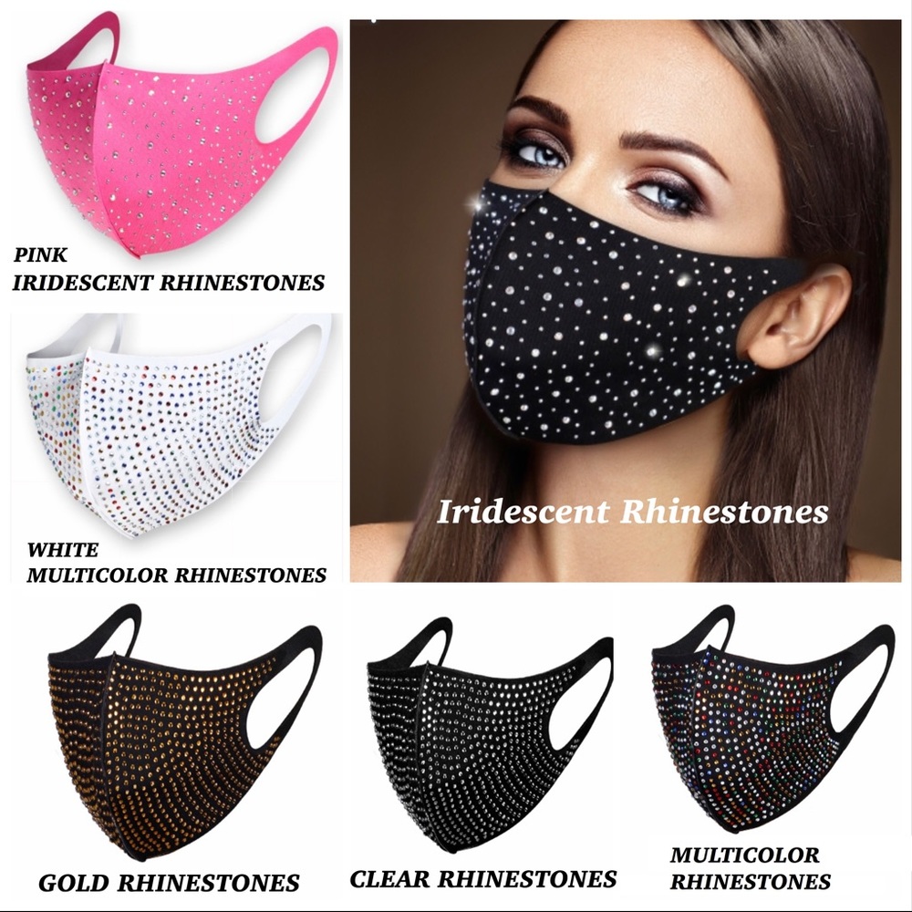 SOLD OUT🆕🔥 RHINESTONE FACE MASK - Picture 1 of 11